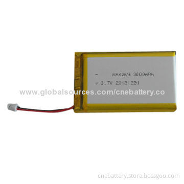 Lithium Polymer Battery PL347592P 2650mAh, Measures 3.4 x 75 x 92mm, UL Mark